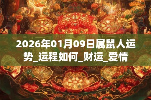 2026年01月09日属鼠人运势_运程如何_财运_爱情