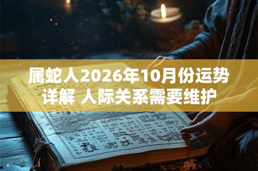 属蛇人2026年10月份运势详解 人际关系需要维护