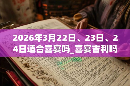 2026年3月22日、23日、24日适合喜宴吗_喜宴吉利吗