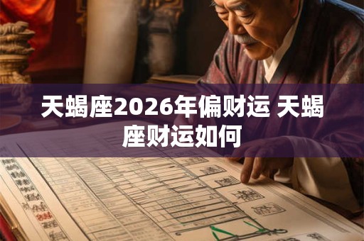 天蝎座2026年偏财运 天蝎座财运如何
