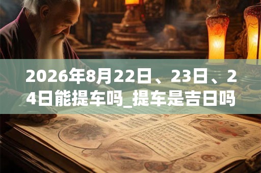 2026年8月22日、23日、24日能提车吗_提车是吉日吗