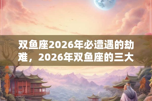 双鱼座2026年必遭遇的劫难，2026年双鱼座的三大劫