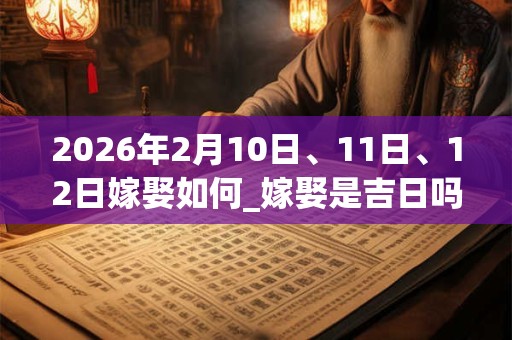 2026年2月10日、11日、12日嫁娶如何_嫁娶是吉日吗
