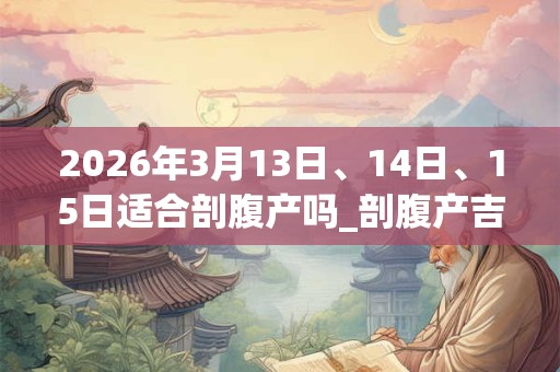2026年3月13日、14日、15日适合剖腹产吗_剖腹产吉利吗