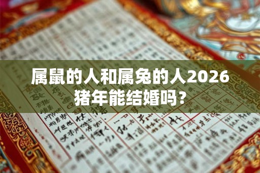 属鼠的人和属兔的人2026猪年能结婚吗？