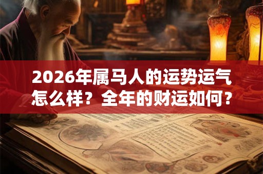 2026年属马人的运势运气怎么样?全年的财运如何? 2026年属马人的运势运气怎么样?全年的财运如何?