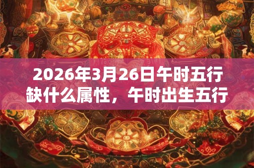 2026年3月26日午时五行缺什么属性，午时出生五行缺什么