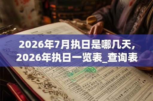 2026年7月执日是哪几天,2026年执日一览表_查询表