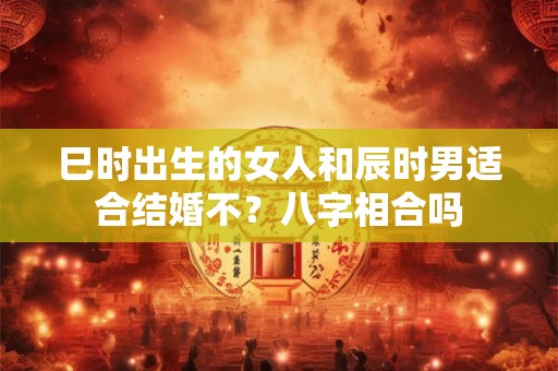 巳时出生的女人和辰时男适合结婚不？八字相合吗