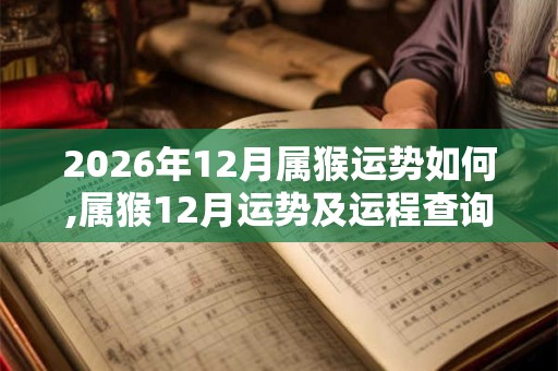 2026年12月属猴运势如何,属猴12月运势及运程查询
