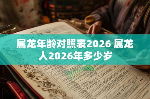 属龙年龄对照表2026 属龙人2026年多少岁