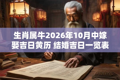 生肖属牛2026年10月中嫁娶吉日黄历 结婚吉日一览表 生肖属牛2026年10月中嫁娶吉日黄历 结婚吉日一览表