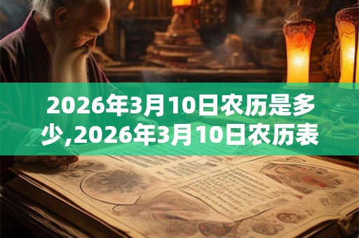 2026年3月10日农历是多少,2026年3月10日农历表