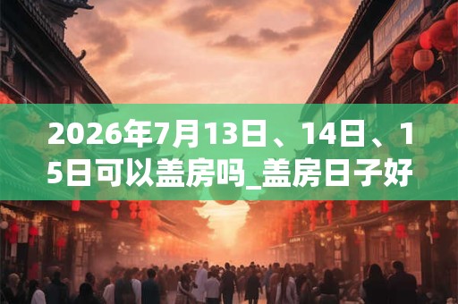 2026年7月13日、14日、15日可以盖房吗_盖房日子好吗 2026年7月13日、14日、15日可以盖房吗_盖房日子好吗
