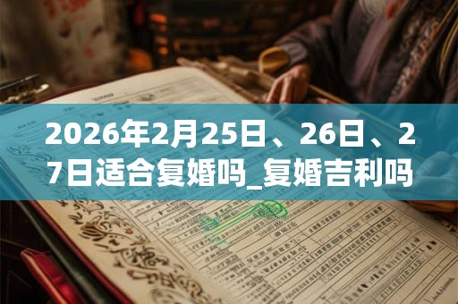 2026年2月25日、26日、27日适合复婚吗_复婚吉利吗