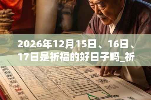 2026年12月15日、16日、17日是祈福的好日子吗_祈福可以吗
