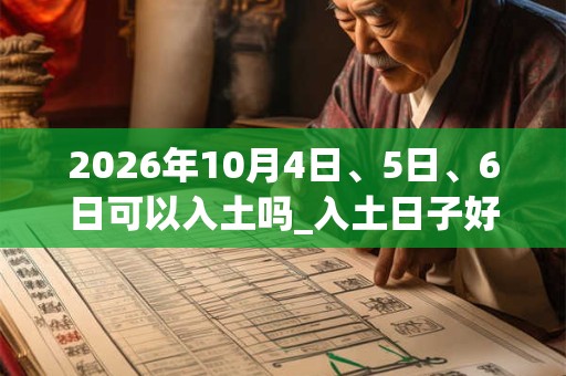 2026年10月4日、5日、6日可以入土吗_入土日子好吗