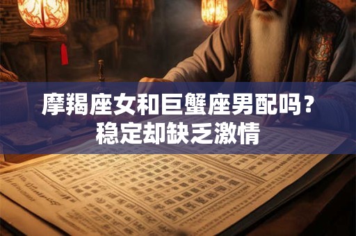 摩羯座女和巨蟹座男配吗？稳定却缺乏激情