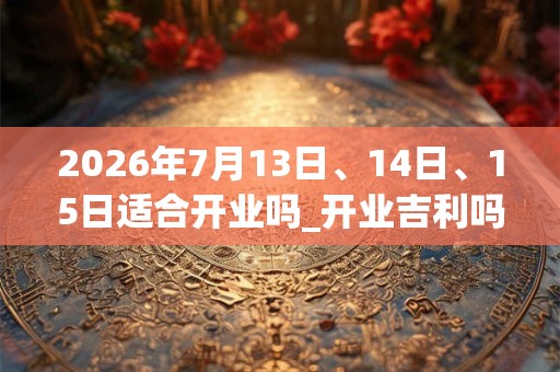 2026年7月13日、14日、15日适合开业吗_开业吉利吗