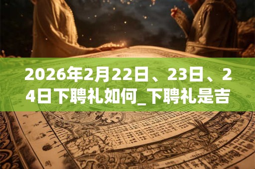 2026年2月22日、23日、24日下聘礼如何_下聘礼是吉日吗