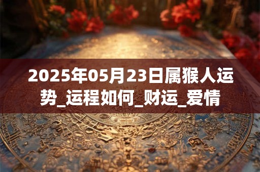 2025年05月23日属猴人运势_运程如何_财运_爱情