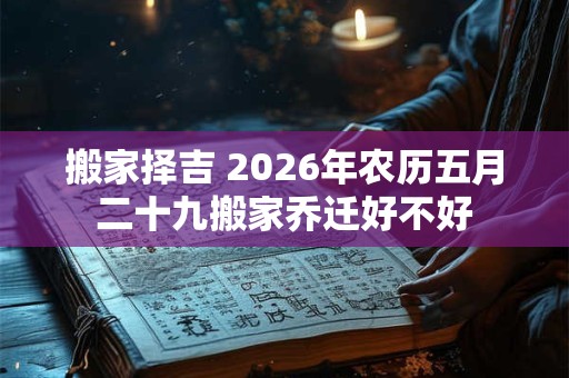 搬家择吉 2026年农历五月二十九搬家乔迁好不好