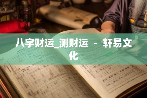 八字财运_测财运  -  轩易文化