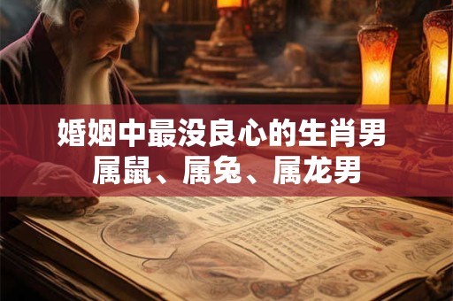 婚姻中最没良心的生肖男 属鼠、属兔、属龙男