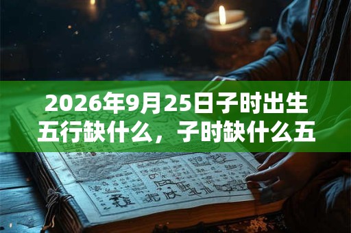 2026年9月25日子时出生五行缺什么,子时缺什么五行 2026年9月25日子时出生五行缺什么,子时缺什么五行