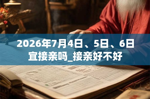 2026年7月4日、5日、6日宜接亲吗_接亲好不好