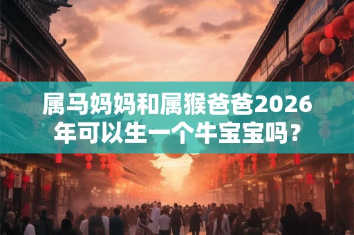属马妈妈和属猴爸爸2026年可以生一个牛宝宝吗？