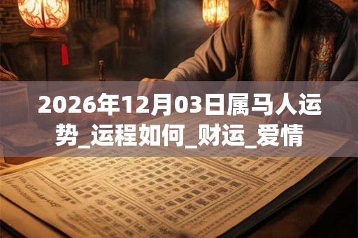 2026年12月03日属马人运势_运程如何_财运_爱情