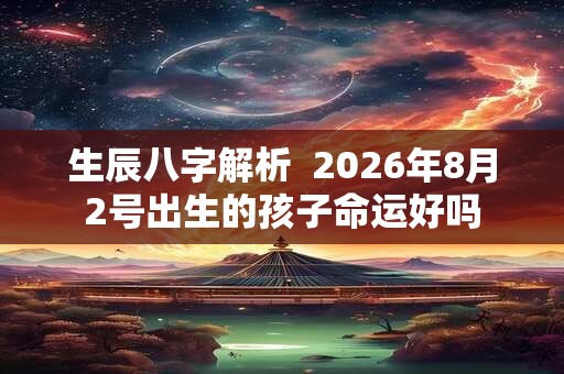 生辰八字解析 2026年8月2号出生的孩子命运好吗 生辰八字解析 2026年8月2号出生的孩子命运好吗