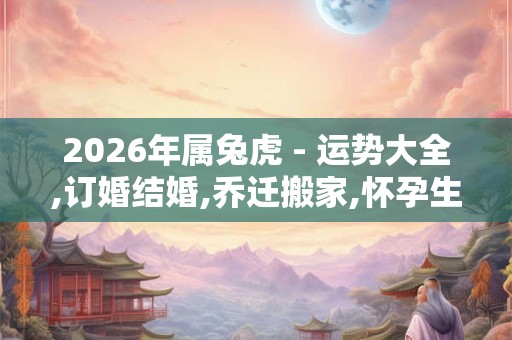 2026年属兔虎 - 运势大全,订婚结婚,乔迁搬家,怀孕生子