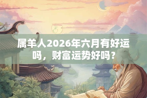 属羊人2026年六月有好运吗，财富运势好吗？