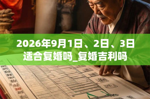 2026年9月1日、2日、3日适合复婚吗_复婚吉利吗