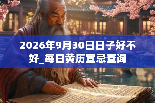 2026年9月30日日子好不好_每日黄历宜忌查询