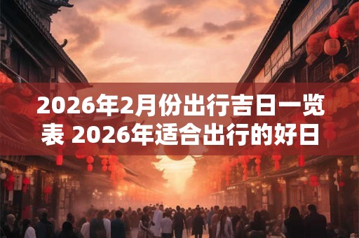 2026年2月份出行吉日一览表 2026年适合出行的好日子