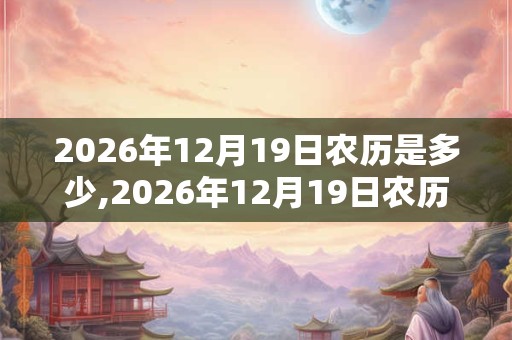 2026年12月19日农历是多少,2026年12月19日农历表
