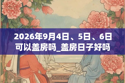 2026年9月4日、5日、6日可以盖房吗_盖房日子好吗