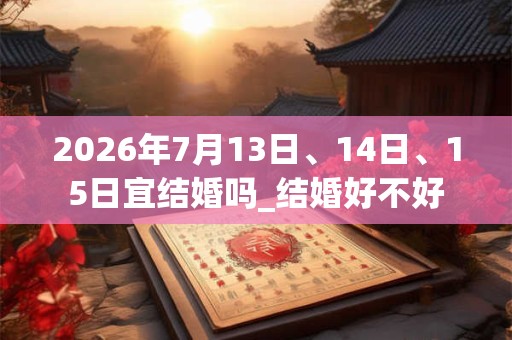 2026年7月13日、14日、15日宜结婚吗_结婚好不好