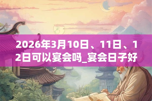 2026年3月10日、11日、12日可以宴会吗_宴会日子好吗