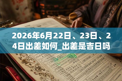 2026年6月22日、23日、24日出差如何_出差是吉日吗