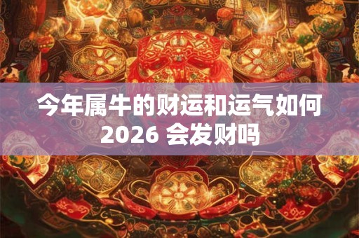 今年属牛的财运和运气如何2026 会发财吗