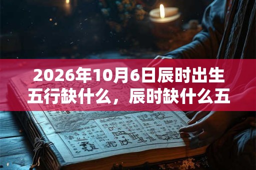2026年10月6日辰时出生五行缺什么，辰时缺什么五行