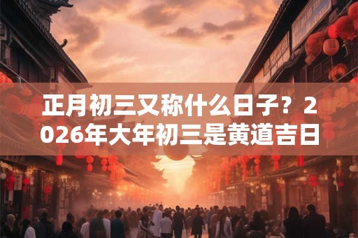 正月初三又称什么日子？2026年大年初三是黄道吉日吗？