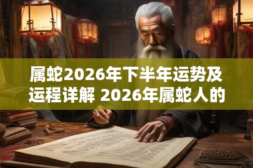 属蛇2026年下半年运势及运程详解 2026年属蛇人的全年每月运势