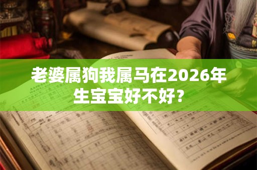 老婆属狗我属马在2026年生宝宝好不好？