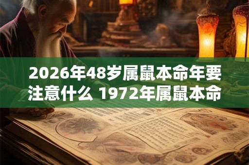 2026年48岁属鼠本命年要注意什么 1972年属鼠本命年运势