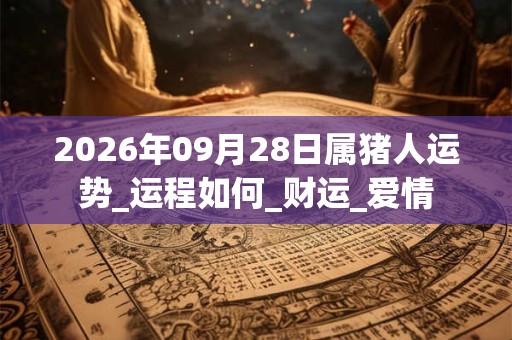 2026年09月28日属猪人运势_运程如何_财运_爱情